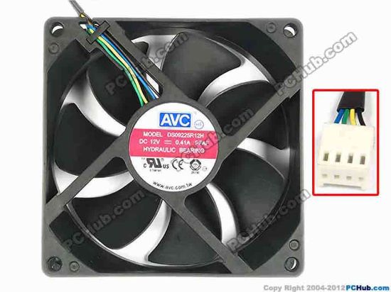 85223 AVC DS09225R12H Server - Square Fan PFAF, sq92x92x25, w160x4x4, 12V 0.41A AVC DS09225R12H Server - Square Fan 