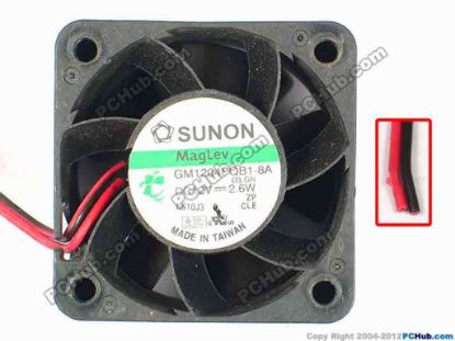 85696 SUNON GM1204PQB1-8A Server - Square Fan (2).GN, sq40x28, w300x2, 12V 2.6W SUNON GM1204PQB1-8A Server - Square Fan 