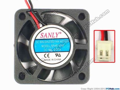 85737 Other Brands SANLY Server - Square Fan SF4010SM, sq40x40x10, w75x2x2, 18V 0.07A Other Brands SANLY Server - Square Fan 