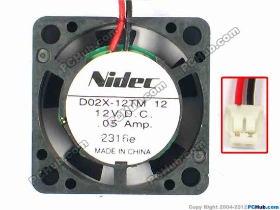 85755 Nidec D02X-12TM Server - Square Fan sq25x10, w65x2x2, 12V 0.05A Nidec D02X-12TM Server - Square Fan 