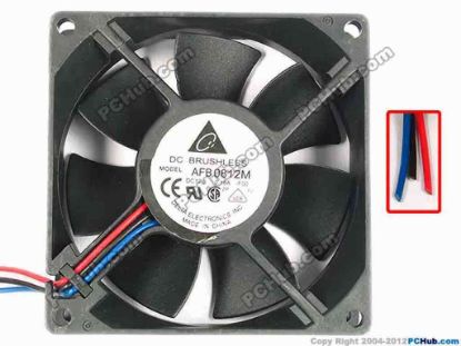 85760 Delta Electronics AFB0812M Server - Square Fan AFB0812M, -F00, sq80x80x25, w80x3, 12V 0.18A Delta Electronics AFB0812M Server - Square Fan 
