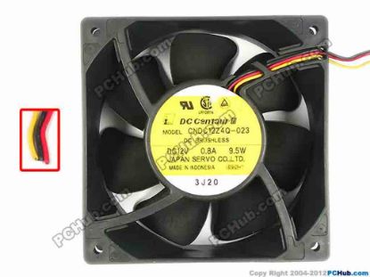 85968 Japan Servo CNDC12Z4Q-023 Server - Square Fan sq120x120x38, 3-wire, 12V 0.8A 9.5W Japan Servo CNDC12Z4Q-023 Server - Square Fan 
