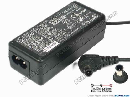 86320 Panasonic Common Item (Panasonic) AC Adapter- Laptop  SEB55N2-16.0F, 16V 2.5A, Tip E, (2-prong)  Panasonic Common Item (Panasonic) AC Adapter- Laptop <span id="ctl00_ContentPlaceHolder1_ItemDesc1_lblItemDescription">AC Adapter Model:  SEB55N2-16.0F
<p>INPUT: 100-240V~ 0.9-0.4A, 50-60Hz <br />
OUTPUT: 16V 2.5A 40W<br />
Connecter size: Int. Diameter: 4.40mm <br />
Ext. Diameter: 6.50mm<br />
1.4mm Pin in the Middle</p>
<p>Dimensions: 88 x&nbsp;38 x 28 mm</p>
<p>*When buying any compatible AC adapter, please take note the type of power cord(2 or 3-prong) used.</p>
<p>**Please take note, 2 wire AC <a href="http://www.pchub.com/uph/category/356/Power-Core.html"><font color="#810081">power cord</font></a> not included.</p></span>