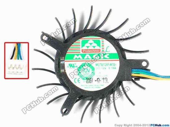 86356 Protechnic Magic MGT5012XF-W10 Server - Frameless / GPU Fan DC 12V 0.19A, 50X50X11mm, w110x4x4 Protechnic Magic MGT5012XF-W10 Server - Frameless / GPU Fan