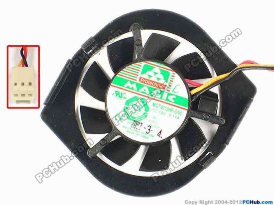 86358 Protechnic Magic MGT4012HF-O10 Server - Round Fan MGT4012HF-O10, dia60x50x10, w105x3x3, 12V 0.11A Protechnic Magic MGT4012HF-O10 Server - Round Fan 