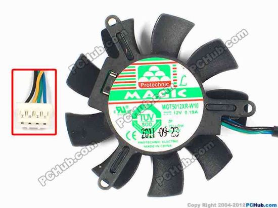 86362 Protechnic Magic MGT5012XR-W10 Server - Frameless / GPU Fan dia45x45x10, w90x4x4, 12V 0.19A Protechnic Magic MGT5012XR-W10 Server - Frameless / GPU Fan 