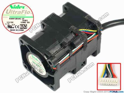 86370 Nidec R40W12BHAC-07  Server - Square Fan T03B3, sq40x40x56, w300x8x8, 12V 1.1A Nidec R40W12BHAC-07  Server - Square Fan 