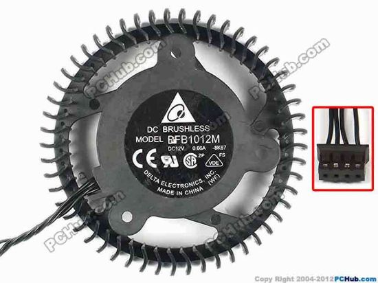 86420 Delta Electronics BFB1012M Server - Round Fan -8K67, dia72x72x22, w90x4x4, 12V 0.66A Delta Electronics BFB1012M Server - Round Fan 