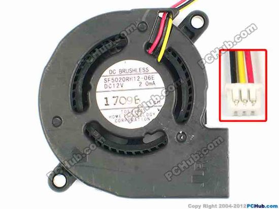 86446 Toshiba SF5020RH12-06E Server - Blower Fan SF5020RH12-06E, bw50x50x20, w135x3x3, 12V 210MA Toshiba SF5020RH12-06E Server - Blower Fan 