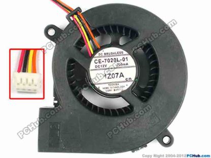 86454 Toshiba CE-7020L-01 Server - Blower Fan CE-7020L-01, bw70x60x20, w210x4x4, 12V 250MA Toshiba CE-7020L-01 Server - Blower Fan 