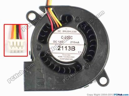86467 Toshiba C-E05C Server - Blower Fan bw45x45x20, w195x4x4, 12V 210MA Toshiba C-E05C Server - Blower Fan 