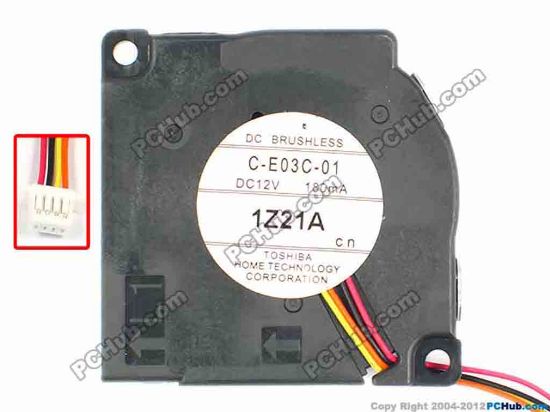 86468 Toshiba C-E03C-01 Server - Blower Fan bw45x45x10, w160x4x4, 12V 180MA Toshiba C-E03C-01 Server - Blower Fan 