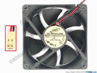 86803 ADDA AD0912HS-A71GL  Server - Square Fan S, LV, sq92x92x25, w55x2x2, 12V 0.25A ADDA AD0912HS-A71GL  Server - Square Fan 