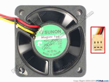 86808 SUNON KDE1204PKVX Server - Square Fan MS.M, sq40x40x20, w295x3x3, 12V 1.6W SUNON KDE1204PKVX Server - Square Fan 