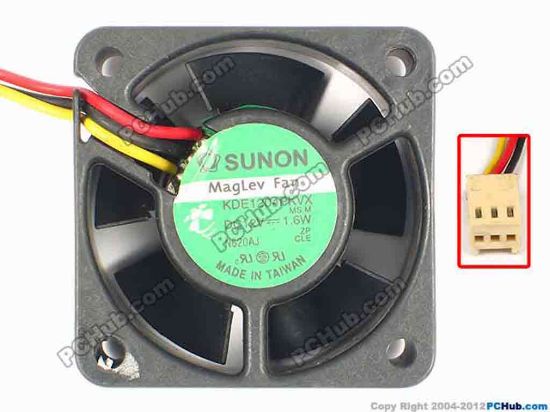 86808 SUNON KDE1204PKVX Server - Square Fan MS.M, sq40x40x20, w295x3x3, 12V 1.6W SUNON KDE1204PKVX Server - Square Fan 