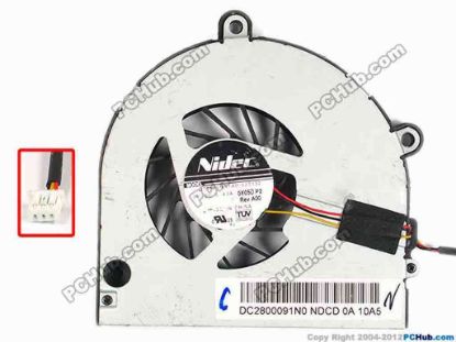 86818 Nidec G75R05MS1AD-52T132 Cooling Fan  DC2800091N0, w40x3x3, 5V 0.40A Nidec G75R05MS1AD-52T132 Cooling Fan  
