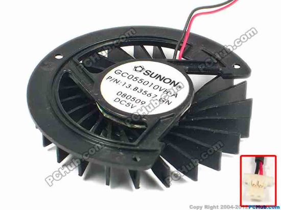 86840 SUNON GC055010VH-A Cooling Fan  13.B3567.GN, w55x2x2, 5V Bare fan SUNON GC055010VH-A Cooling Fan  