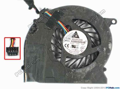 86873 Delta Electronics KSB0505HB Cooling Fan  -9F2C, w110x4x4, 5V 0.40A, Bare fan Delta Electronics KSB0505HB Cooling Fan  