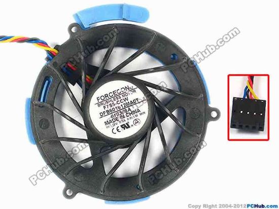 86876 Forcecon DFB601612MA0T Server - Round Fan F7S5-CCW, F608-CCW， dia65x65x20, w195x4x4, 12V 0.5A Forcecon DFB601612MA0T Server - Round Fan