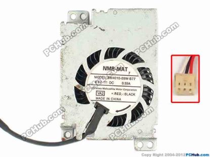 86906 NMB-MAT / Minebea BM4010-09W-B77 Server - Blower Fan VA2, bw55x40x10, w105x3x3, 8.5V 0.55A NMB-MAT / Minebea BM4010-09W-B77 Server - Blower Fan 