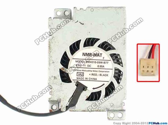 86906 NMB-MAT / Minebea BM4010-09W-B77 Server - Blower Fan VA2, bw55x40x10, w105x3x3, 8.5V 0.55A NMB-MAT / Minebea BM4010-09W-B77 Server - Blower Fan 