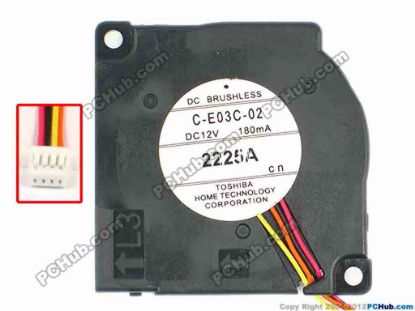 86925 Toshiba C-E03C-02 Server - Blower Fan bw45x45x10, w65x3x3, 12V 180MA Toshiba C-E03C-02 Server - Blower Fan 