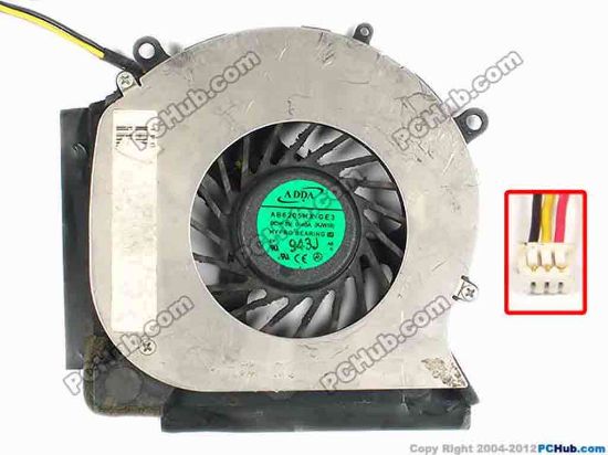 86927 ADDA AB6205HX-GE3 Cooling Fan  KJW10, w60x3x3, 5V 0.40A, Bare fan ADDA AB6205HX-GE3 Cooling Fan  