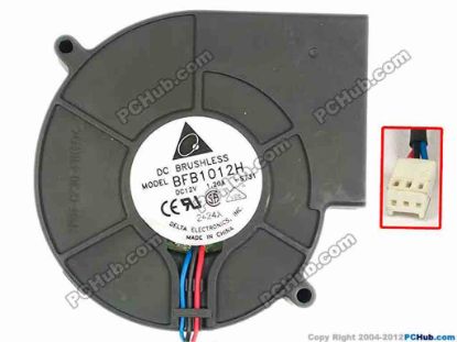 86932 Delta Electronics BFB1012H Server - Blower Fan -S731, bw97x94x33, w170x3x3, 12V 1.20A Delta Electronics BFB1012H Server - Blower Fan