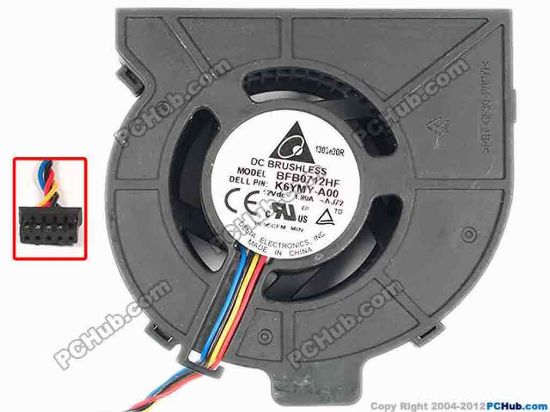 86935 Delta Electronics BFB0712HF  Server - Blower Fan -AJ72, bw80x78x25, w110x4x4, 12V 1.80A Delta Electronics BFB0712HF  Server - Blower Fan 