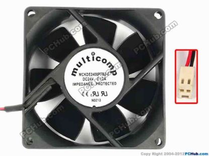 86959 Other Brands Multicomp Server - Square Fan MCKDE2408PTB2-6, sq80x80x25, w135x2x2, 24V 0.12A Other Brands Multicomp Server - Square Fan 