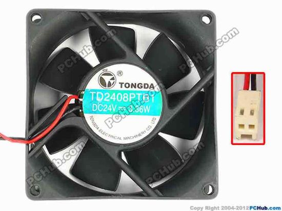 86960 Other Brands Tongda Electrical Server - Square Fan TD2408PTB1, sq80x80x25, w120x2x2, 24V 3.36W Other Brands Tongda Electrical Server - Square Fan 