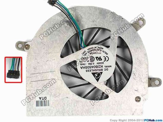 86968 Delta Electronics KDB04505HA Cooling Fan  -7A49, w5x4x4, 5V 0.29A, Bare fan Delta Electronics KDB04505HA Cooling Fan  
