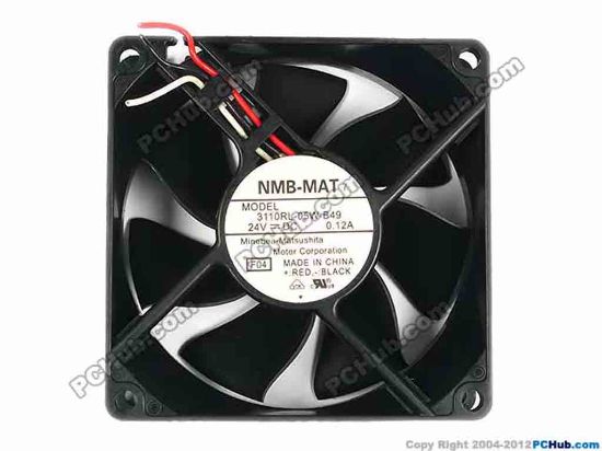 87051 NMB-MAT / Minebea  3110RL-05W-B49 Server - Square Fan F04, sq80x80x25, 3-Wire, 24V 0.12A NMB-MAT / Minebea  3110RL-05W-B49 Server - Square Fan 