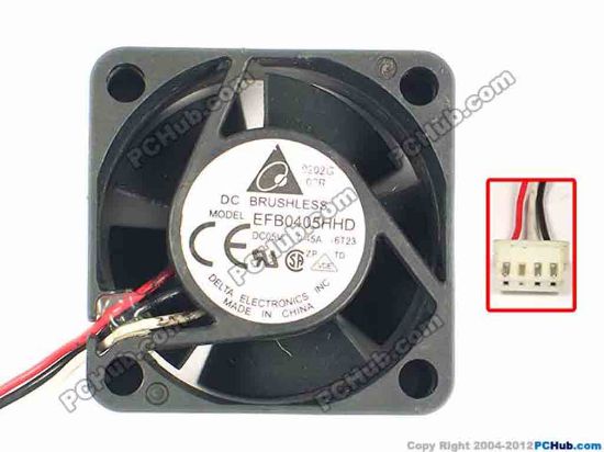 87089 Delta Electronics EFB0405HHD Server - Square Fan  -6T23, sq40x40x20, w140x3x4, 5V 0.45A Delta Electronics EFB0405HHD Server - Square Fan 