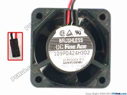 87105 Sanyo Denki 109P0424H302 Server - Square Fan sq40x40x28, w40x2x2, 24V 0.095A Sanyo Denki 109P0424H302 Server - Square Fan 