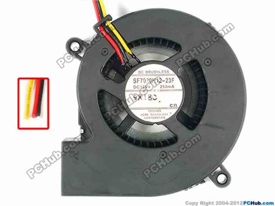 87116 Toshiba SF7020H12-23F Server - Blower Fan bw70x68x20, 3-Wire, 12V 250MA Toshiba SF7020H12-23F Server - Blower Fan 