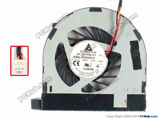 87146 Delta Electronics KSB0605HA Cooling Fan  -AM64, w40x3x3, 5V 0.60A, Bare Fan Delta Electronics KSB0605HA Cooling Fan  