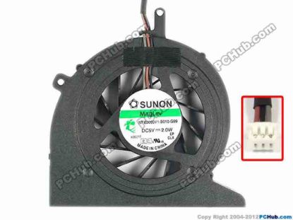 87152 SUNON MF60090V1-B010-G99 Cooling Fan  w50x3x3, 5V 2.0W, Bare fan, w/o Cover SUNON MF60090V1-B010-G99 Cooling Fan  