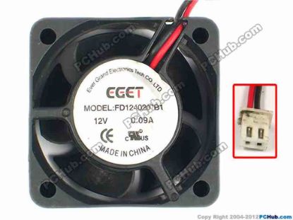 87171 Other Brands Ever Grand Server - Square Fan sq40x20, w45x2x2, 12V 0.09A Other Brands Ever Grand Server - Square Fan 