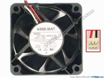 87179 NMB-MAT / Minebea 2410RL-04W-B79 Server - Square Fan C54, sq60X25, W100X3X3, 12V, 0.35A NMB-MAT / Minebea 2410RL-04W-B79 Server - Square Fan 