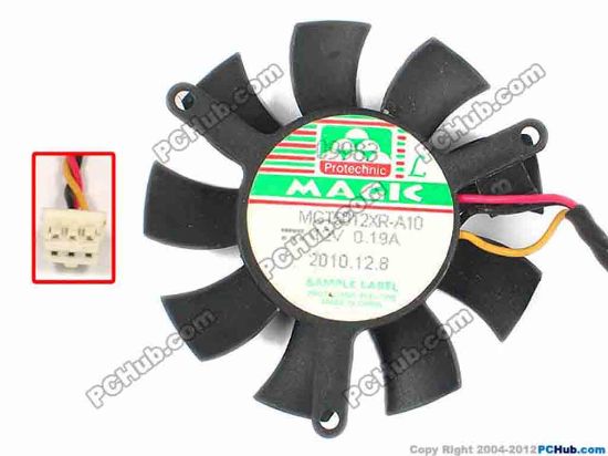 87203 Protechnic Magic MGT5012XR-A10 Server - Frameless / GPU Fan dia46x46x10, w105x3x3, 12V 0.19A Protechnic Magic MGT5012XR-A10 Server - Frameless / GPU Fan 
