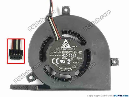 87211 Delta Electronics BFB0712HHD Server - Blower Fan 620-3912, -SM08, bw95x70x28, w80x4x4, 12V 0.48A Delta Electronics BFB0712HHD Server - Blower Fan