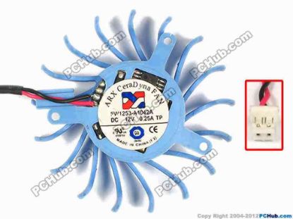 87233 ARX FW1253-A1042A Server - Frameless / GPU Fan dia52x52x11, 98x2x2, 12V 0.25A ARX FW1253-A1042A Server - Frameless / GPU Fan 