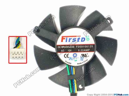 87235 Firstd FD5010U12S Server - Frameless / GPU Fan dia47x47x10, w120x4x4, 12V 0.22A Firstd FD5010U12S Server - Frameless / GPU Fan 