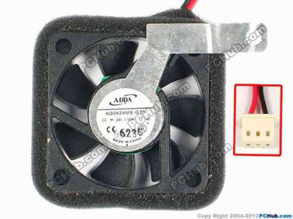 87241 ADDA AD0424MS-G70 Server - Square Fan (8), K, sq40x40x10, w185x2x3, 24V 0.08A ADDA AD0424MS-G70 Server - Square Fan 