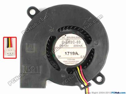 87322 Toshiba C-E02C-03 Server - Blower Fan bw60x55x22, w90x3x3, 12V 200MA Toshiba C-E02C-03 Server - Blower Fan 