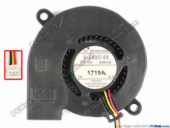 87322 Toshiba C-E02C-03 Server - Blower Fan bw60x55x22, w90x3x3, 12V 200MA Toshiba C-E02C-03 Server - Blower Fan 