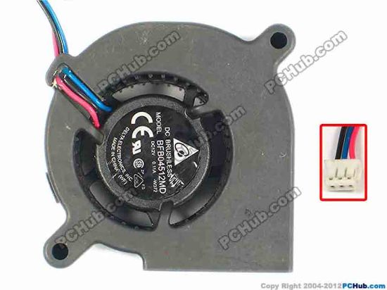 87328 Delta Electronics BFB04512MD Server - Blower Fan -W372, bw45x20, w85x3x3, 12V 0.11A Delta Electronics BFB04512MD Server - Blower Fan 