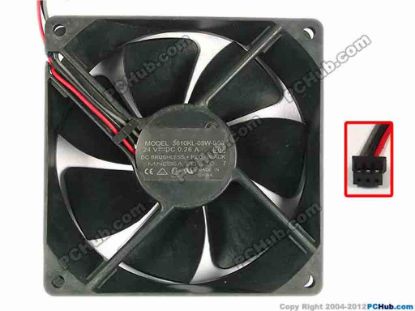 87401 NMB-MAT / Minebea 3610KL-05W-B69 Server - Square Fan F02, sq92x25, w200x3x3, 24V 0.26A NMB-MAT / Minebea 3610KL-05W-B69 Server - Square Fan 