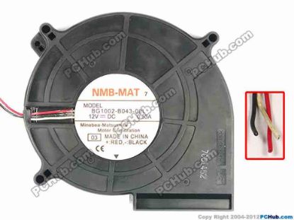 87418 NMB-MAT / Minebea BG1002-B043-00L Server - Blower Fan 03, bw106x100x25, 3-wire, 12V 0.53A NMB-MAT / Minebea BG1002-B043-00L Server - Blower Fan 